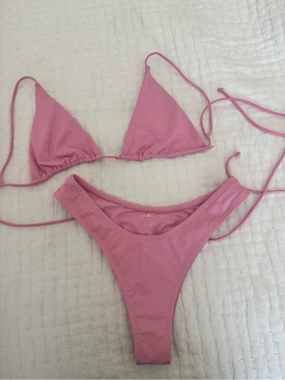 Tan+ Lines Triangle String Bikini Set